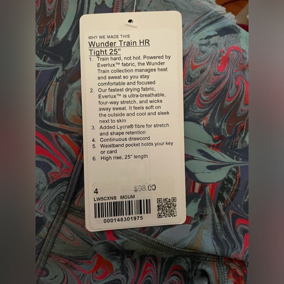 NWT Lululemon Train High Rise Tights 25” Size 4 Multi Color - Picture 5 of 6